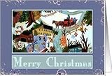 Merry Christmas Folk Art Winter Holiday Greeting Card Card