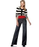 XOXO - XOXO Cropped Rugby-Stripe Cardigan & Lightweight Denim Trouser