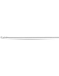 14K White Gold Round Wheat Style Chain Anklet (10 Inches)