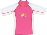 Rash Guard Shirt Short Sleeve for Girls - Marli Pink/White
