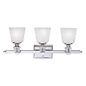 Quoizel DX8603C Deluxe 10-Inch Bath Bar with Three Lights with Cream Linen Glass, Polished Chrome Finish