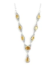 15.5"+1.5" Extension Oval and Pear Shape Citrine Necklace