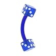 Bioplast Blue Dice Eyebrow Ring