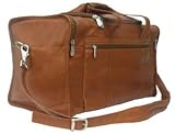 Piel Leather Travel Duffel With Side Pockets