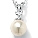 Simulated Pearl Silver Pendant