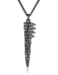 Sam Edelman Pave Spike Matte Hematite Colored Pendant Necklace, 18"
