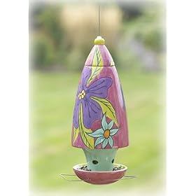 Bird Brain Rocket Bird Feeder Pink Floral Copa by 