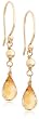 14k Yellow Gold, November Birthstone, Citrine Briolette Hook Earrings