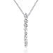 14K White Gold Diamond Journey Long Pendant w/ 18 Chain