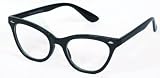 Clear Lens Retro Classic Cat Eye Glasses w/ Rivets