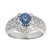 Jewelry : 0.81ct.tw round cut Irradiated Blue Diamond & 0.81ct.tw diamond in 18k white gold ring
