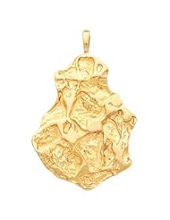 50.00X32.00 Mm 14K Yellow Gold Nugget Pendant