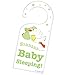 Shhh New Baby is Sleeping Door Hanger - Unisex Baby Nursery Room Door Sign Hanger - Green - Makes a Great Gift