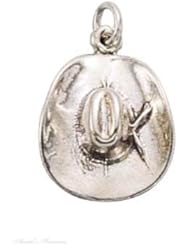Sterling Silver 3D Western Cowboy Hat Charm