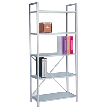 White&Silver Bookcase-5 Shelf