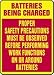 BATTERIES BEING CHARGED PROPER SAFETY PRECAUTIONS MUST BE OBSERVED BEFORE PERFORMING WORK FUNCTIONS ON OR AROUND BATTERIES 14
