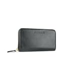 Forzieri Genuine Italian Leather Concertina Zip Wallet Black