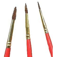 3 Sabel Hair Paint Brushes