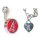 Anaheim Angels Heart Bracelet/Belly Ring Package