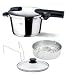 fissler 新型圧力鍋 ビタクイック4.5L 「ガラス蓋・蒸し器・三脚・料理ブック付き」