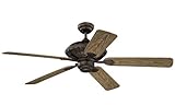 Monte Carlo 5CZ52RB Cozumel 52-Inch 5-Blade Outdoor Ceiling Fan with Motor, Walnut ABS, Grain Blades, Roman Bronze