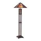 Lite Source LS-80812 Farah Floor Lamp - Dark Bronze - Tiffany Shade and Night Light