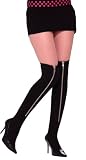 Black Zipper Thigh Highs - Womens Std.