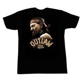 WILLIE NELSON - Outlaw - Black T-shirt