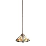 Kichler Lighting 65175 1-Light Sonora Art Glass Mini Pendant, Art Nouveau Bronze Finish