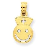 14k Smiley Face with Nurse Hat Pendant
