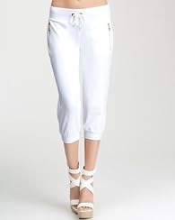 bebe Logo Lurex Capri Pant