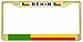 Benin Flag Gold Tone Metal License Plate Frame Holder
