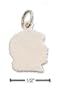 Sterling Silver Side View Girls Profile Charm - JewelryWeb