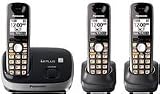Panasonic KX-TG6513B DECT 6.0 PLUS Expandable Cordless Phone System, Black, 3 Handsets