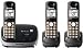Panasonic KX-TG6513B DECT 6.0 PLUS Expandable Cordless Phone System, Black, 3 Handsets