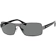 Hugo Boss 0316/S Men's Polarized Rectangular Full Rim Lifestyle Sunglasses - Semi Matte Dark Ruthenium Black/Green