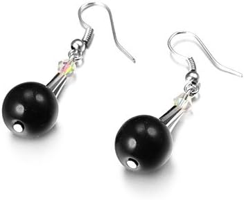 Fashion Hang Bead Silver Alloy Drop Earrings(1 Pair)