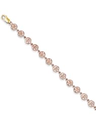 14k Rose Gold Flower & Turtle Circles Bracelet Length 7.5"