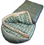 The Backside Grizzly 0 Oversized Square Sleeping Bag with Plush Flannel Lining and Hood