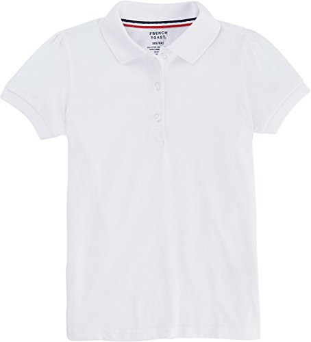 French Toast School Uniform Girls Short Sleeve Skinny Placket Fitted Polo Shirt