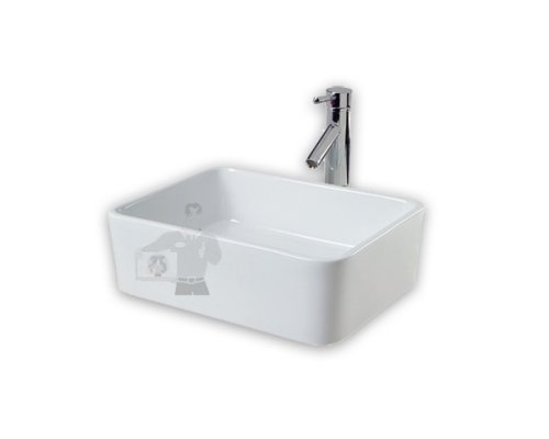 Rectangular Porcelain Vessel Sink - White