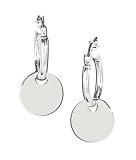 Hoop Earrings with Round Engravable Tag