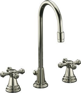 IV George Brass WIdespread Lavatory Faucet w/ Swing Spout & Cross Handles - K-6813-3