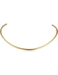 14k Italian Yellow Gold 4mm Silicon-Filled Round Omega Necklace, 18"+2" Extender