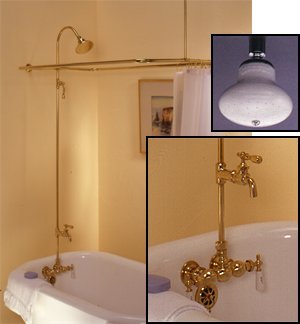 Buy Leg Tub Shower Enclosure Set w/ 3Ball Faucet - Polished Brass - 45 x 25 (Sign of the Crab Showers, Plumbing, Bathtubs Showers & Saunas, Showers, Modules & Installation Kits)
