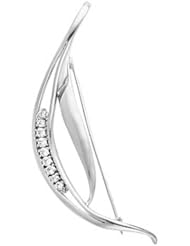 14K White Gold Diamond Brooch - 0.37 Ct. -- LIFETIME WARRANTY
