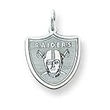 14K White Gold Oakland Raiders Shield Pendant