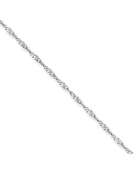 1.7mm, 14 Karat White Gold, Singapore Chain - 30 inch