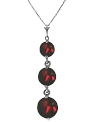 14K Gold Natural Garnet Drop Pendant Necklace