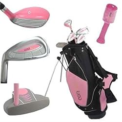 Golf Girl LEFTY Junior Club Set for Kids Ages 4-7 w/Pink Stand Bag